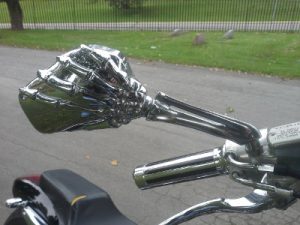 skeleton motorcycle mirror