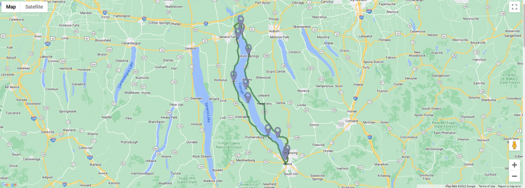 Map of Cayuga Lake Scenic Byway